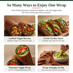 Wrap It Up Raw gluten-free veggie wrap with 7g fibre per wrap