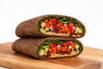 Wrap It Up Raw small raw veggie wrap close-up, gluten-free and vegan