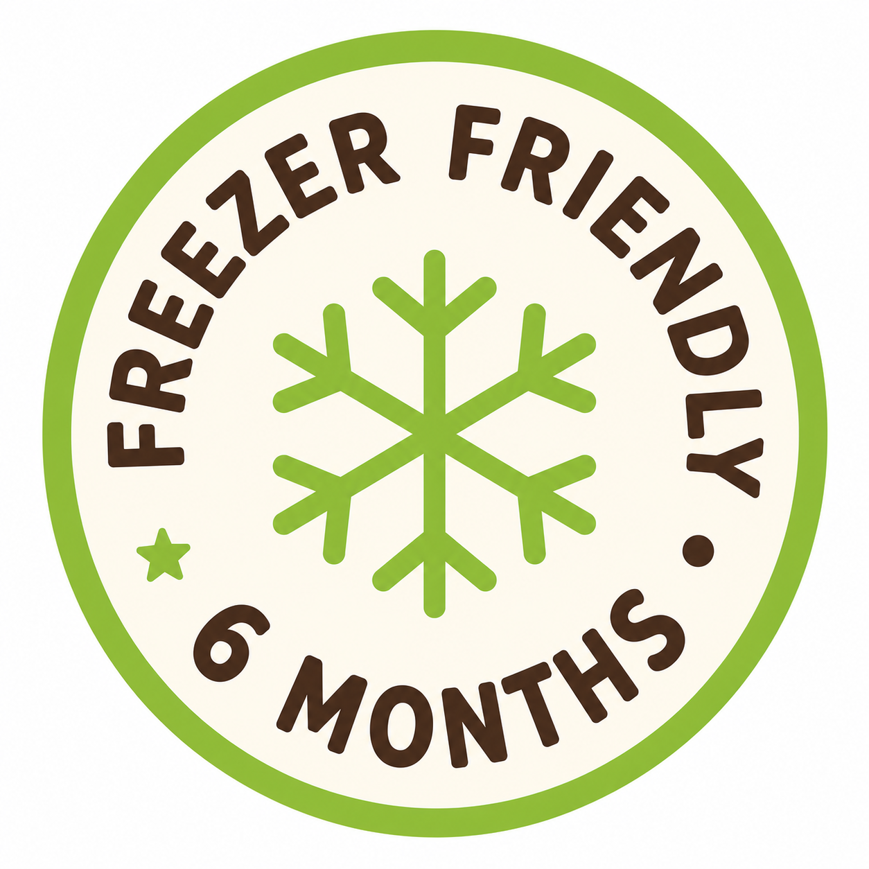 Freezer friendly - good for 6 months